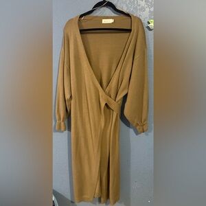 Mable Cozy Brown Knitwear wrap dress- long sleeved-M/LG-NWOT